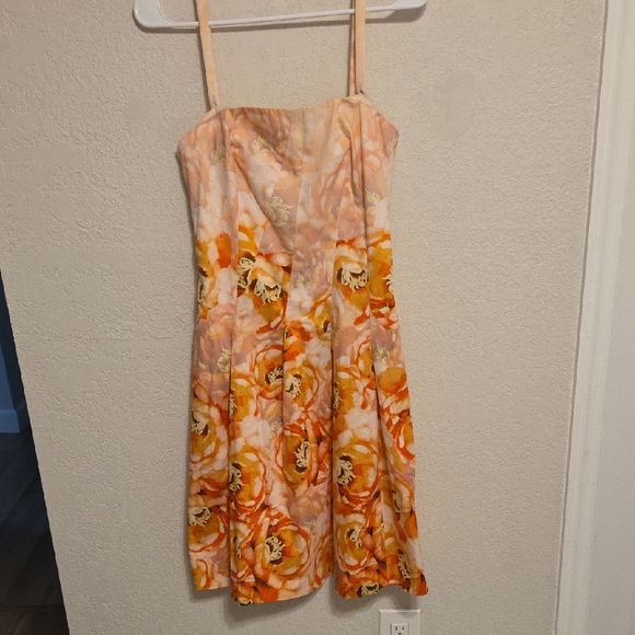 Etcetera Floral Orange and Yellow Dress - Picture 1 of 5